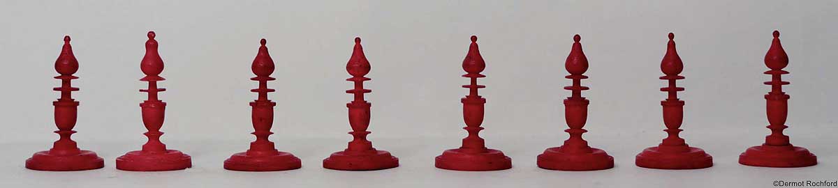 Antique German Bone Selenus Chess Set