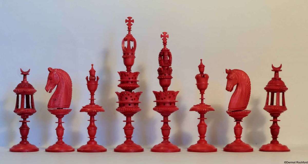 Antique Bone Selenus Chess Set