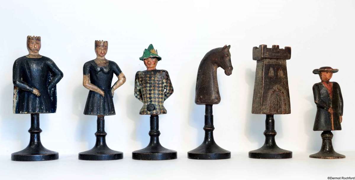 Antique Tyrolean Chess Set