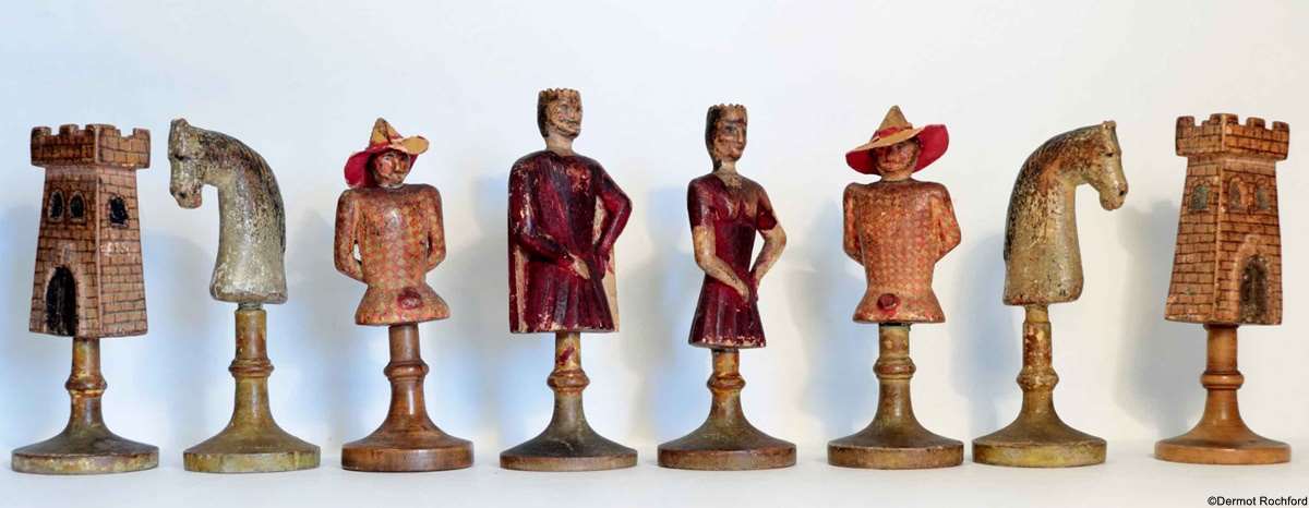 Antique Tyrolean Chess Set