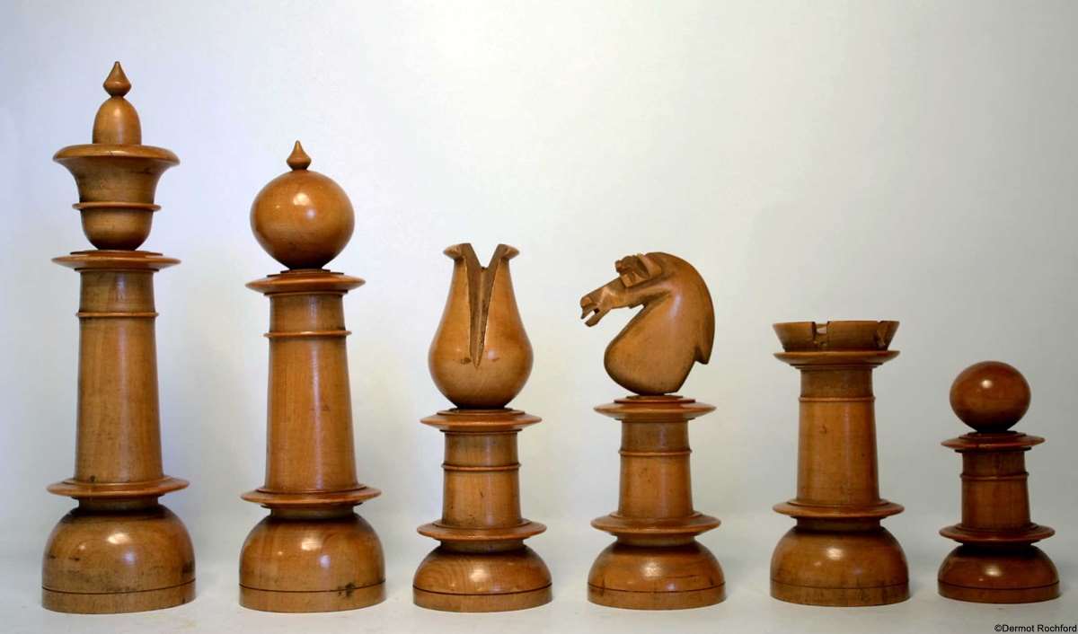 Antique English Upright Chess Set