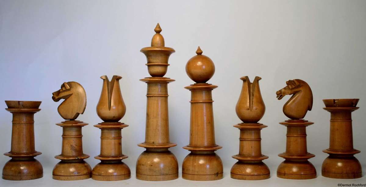 Antique English Upright Chess Set