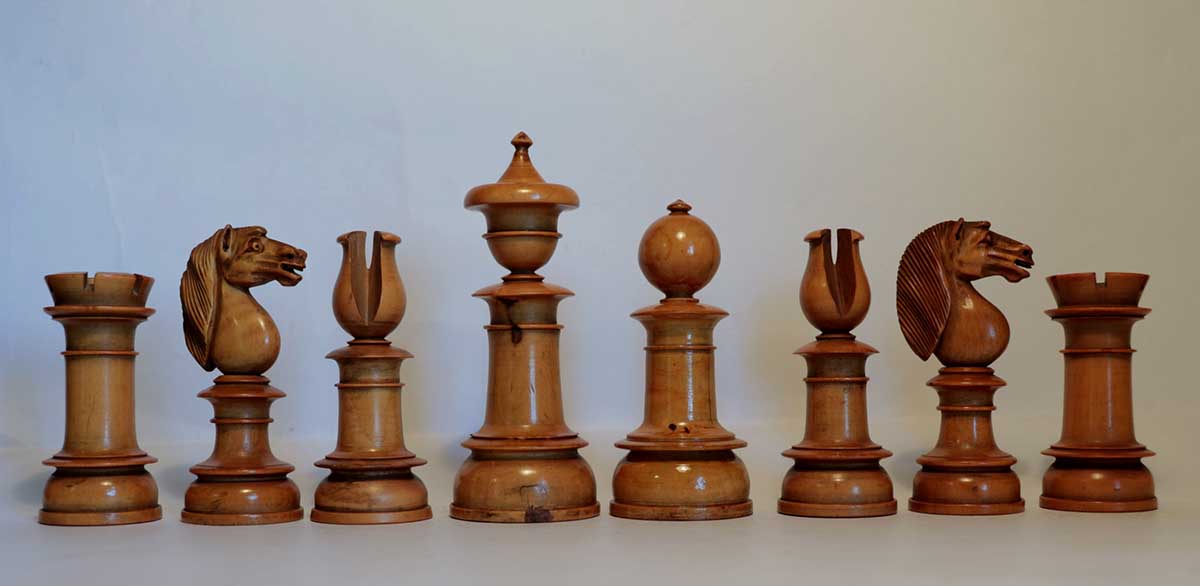 19th Century English Upright Chess Set