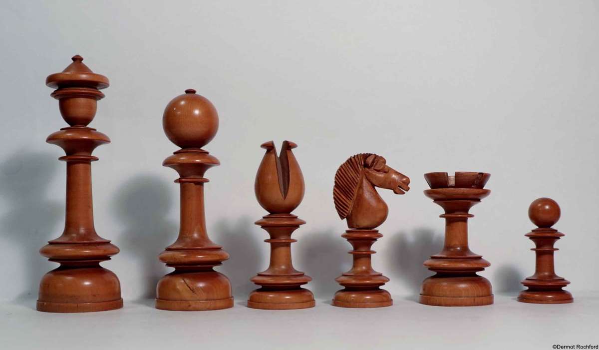 Antique Upright Chess Set