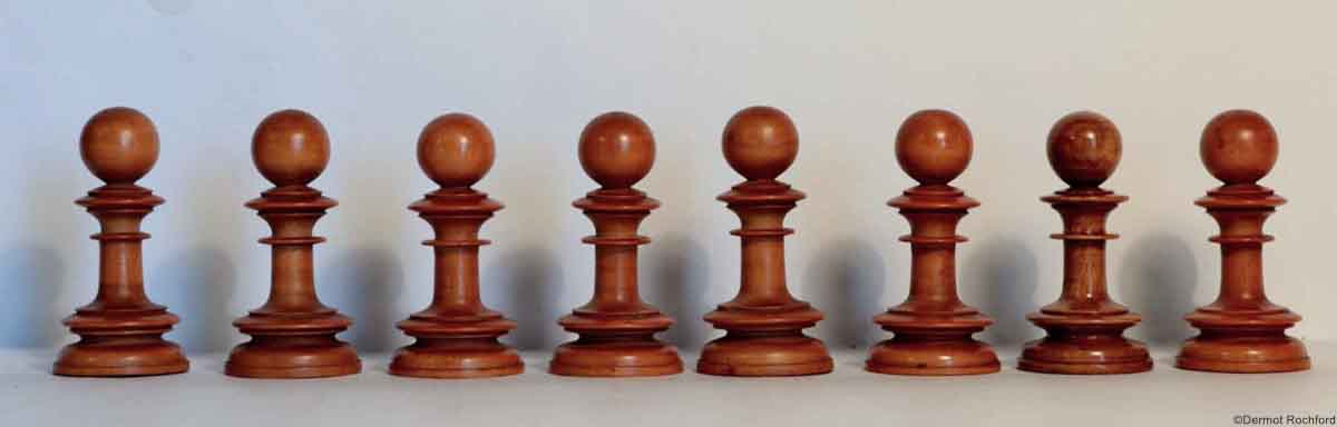 Antique Upright Chess Set