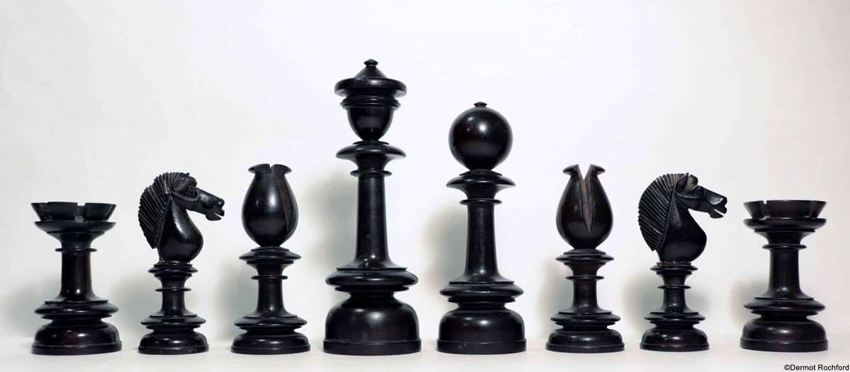 Antique Upright Chess Set