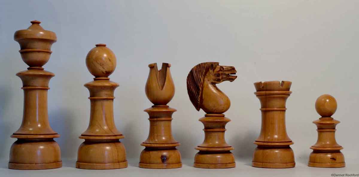 Antique English Upright Chess Set