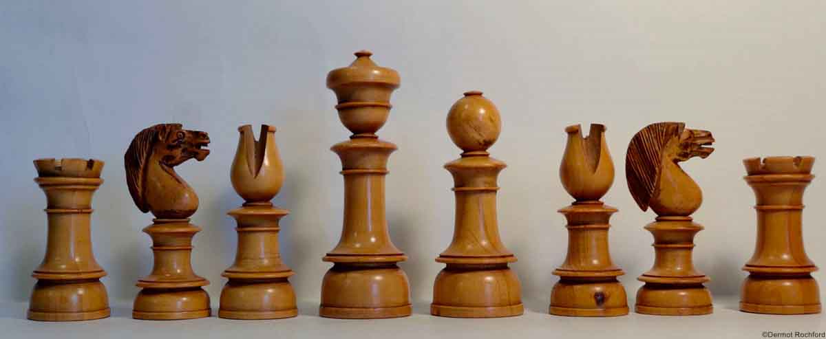 Antique English Upright Chess Set