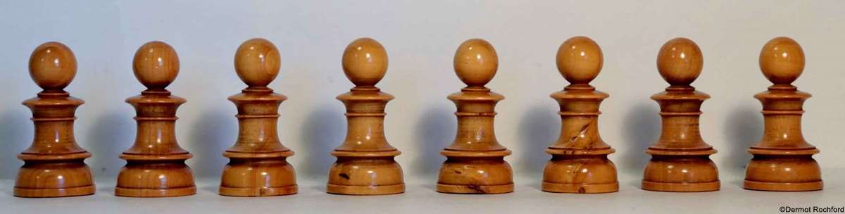 Antique English Upright Chess Set