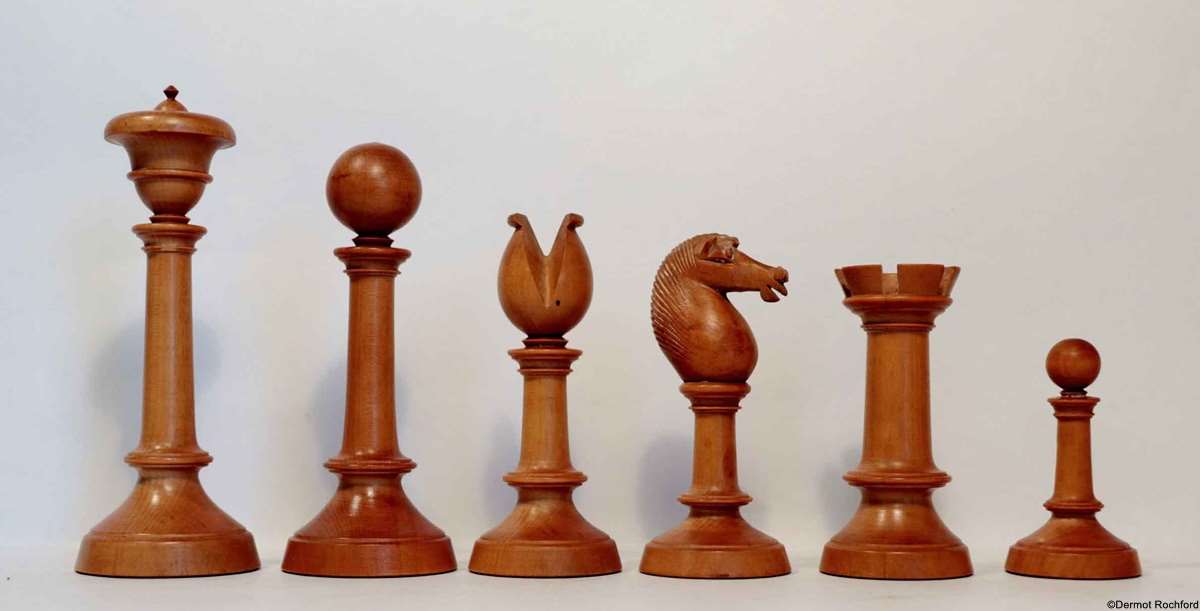 Early Upright Antique Chess Set