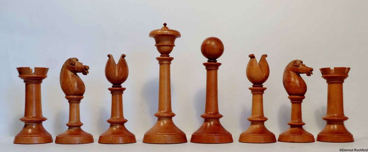 Early Upright Antique Chess Set