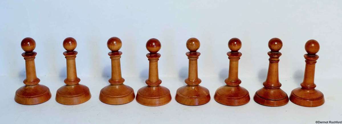 Early Upright Antique Chess Set