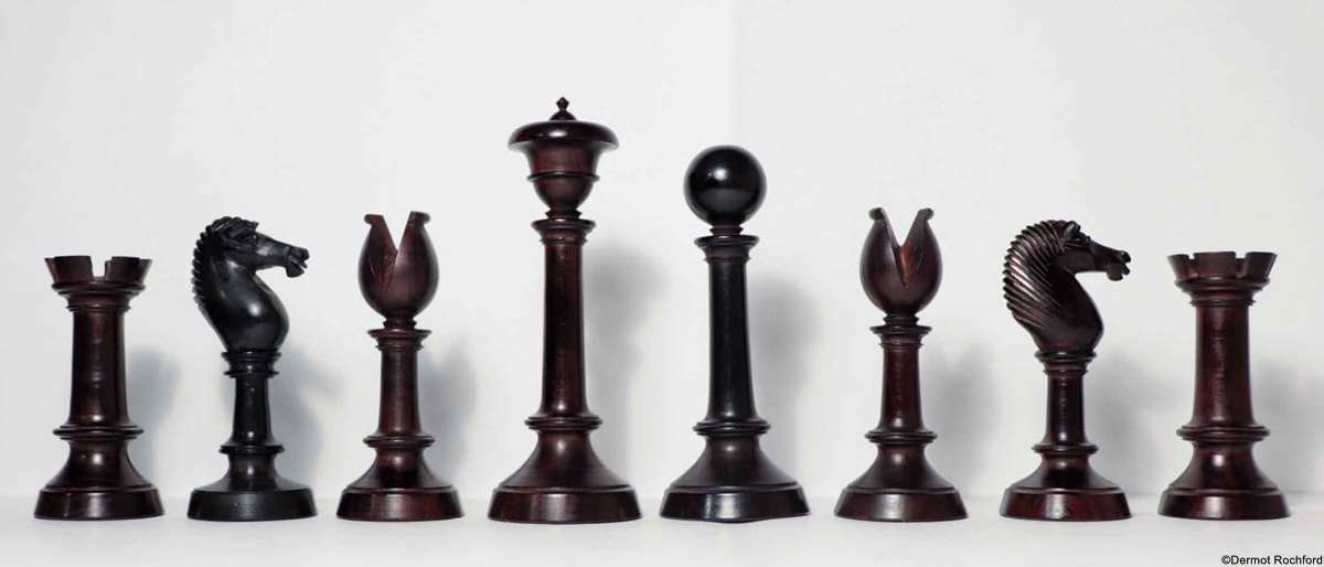 Early Upright Antique Chess Set