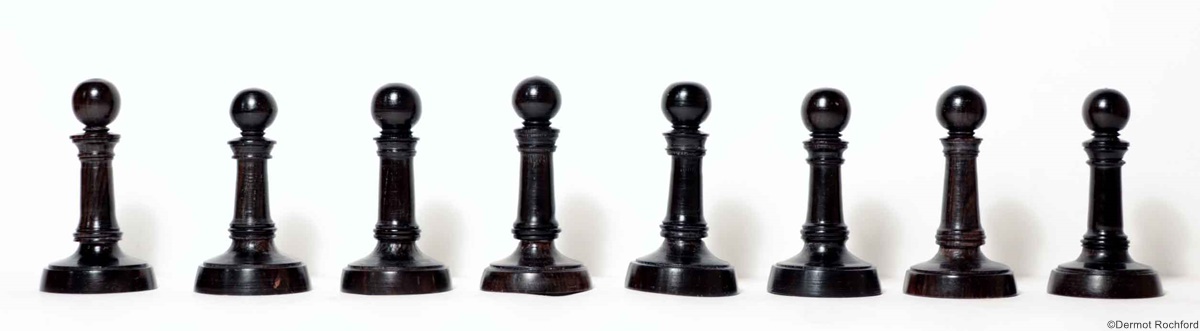 Early Upright Antique Chess Set