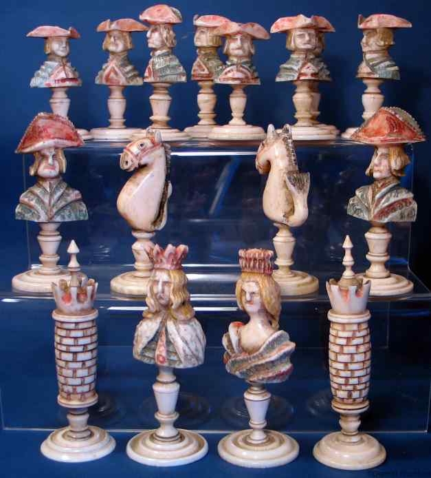 Walrus Dieppe Antique Chess Set