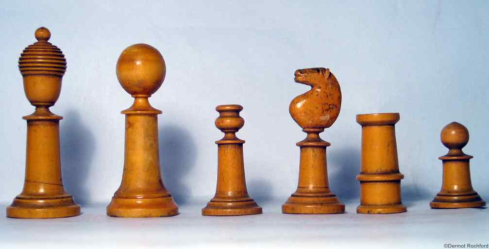 Antique Unusual Upright Chess Set