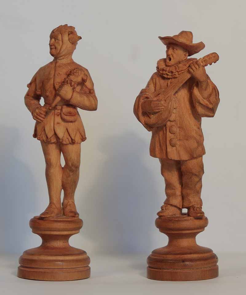 Antique Swiss Figural Chess Set