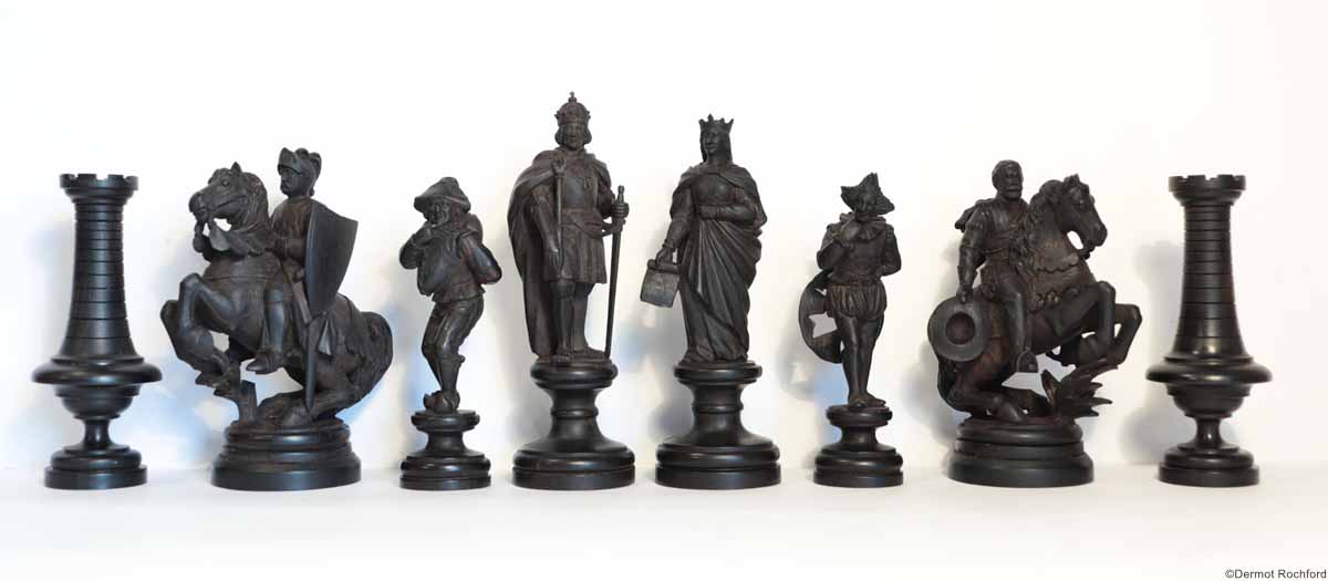 Antique Swiss Figural Chess Set