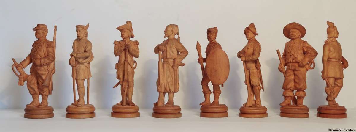 Antique Swiss Figural Chess Set