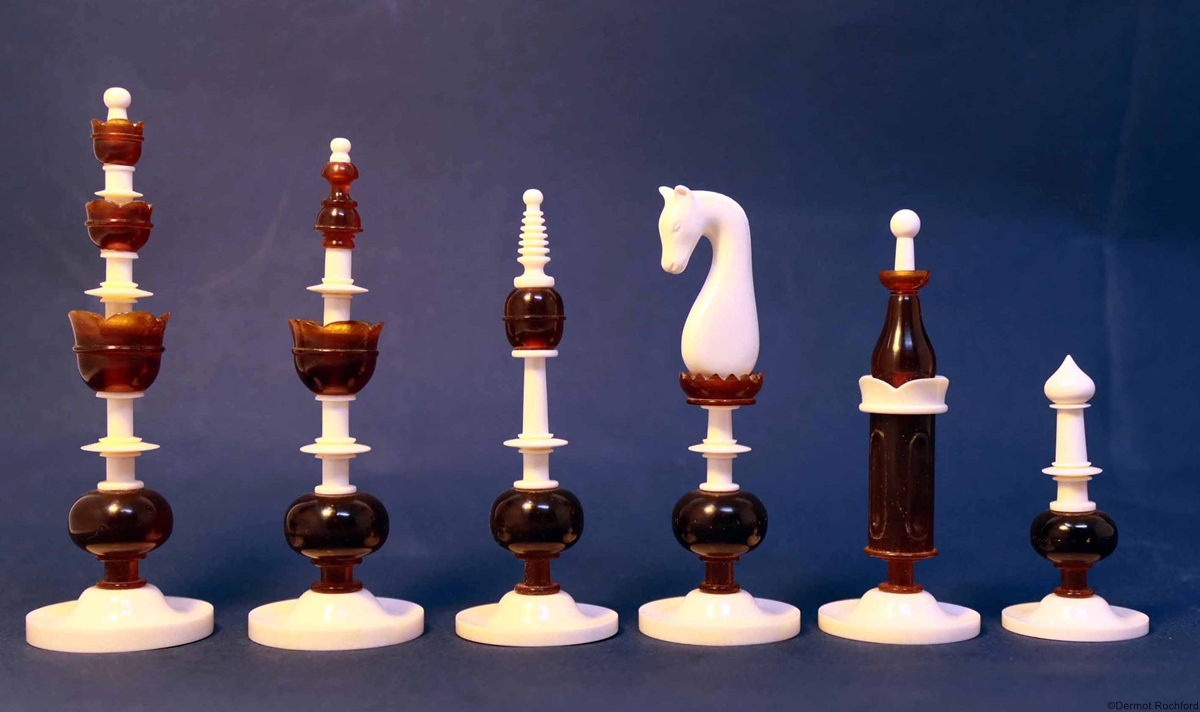 Oleg Raikis Amber and Mammoth Artist Chess Set