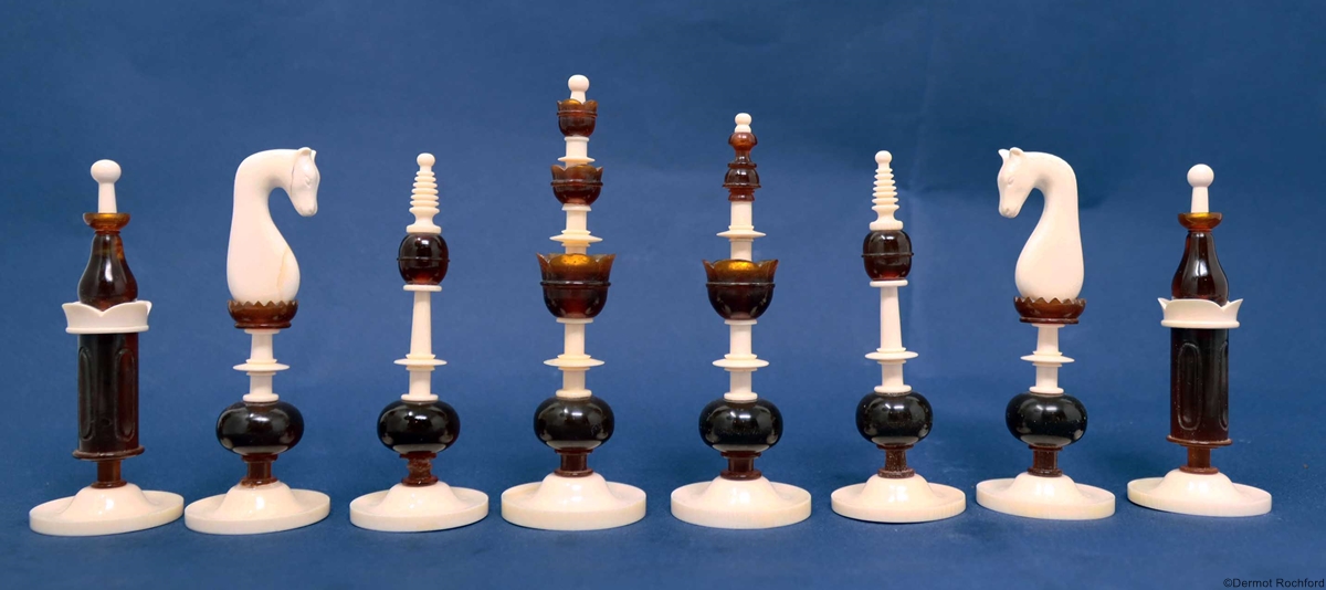 Oleg Raikis Amber and Mammoth Artist Chess Set