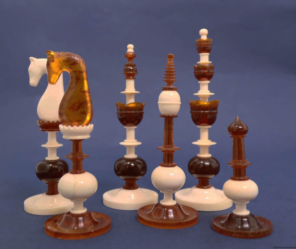 Oleg Raikis Amber and Mammoth Artist Chess Set