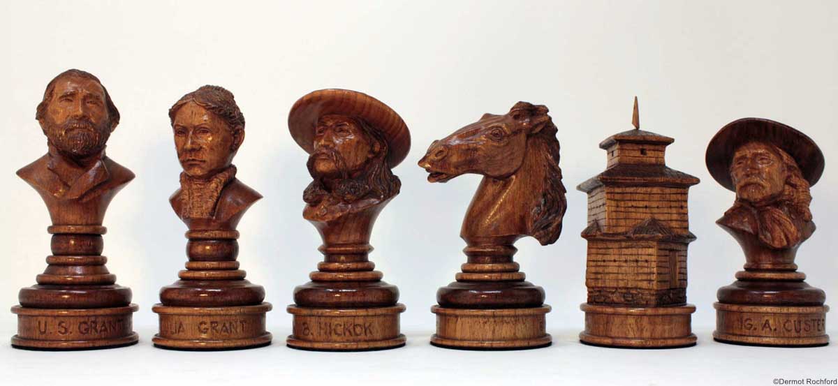 Cowboys vs Indian Carved Chess Set