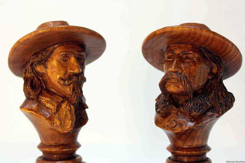 Cowboys vs Indian Carved Chess Set