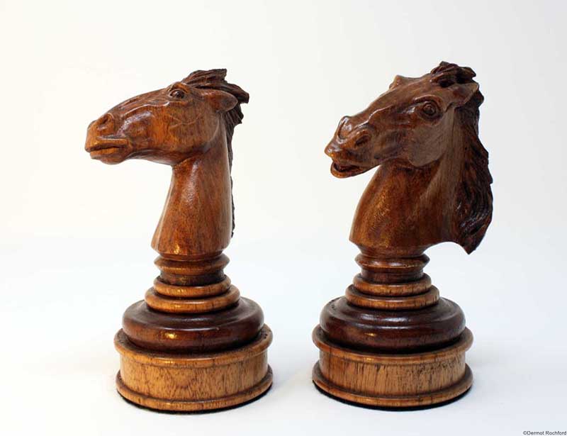 Cowboys vs Indian Carved Chess Set