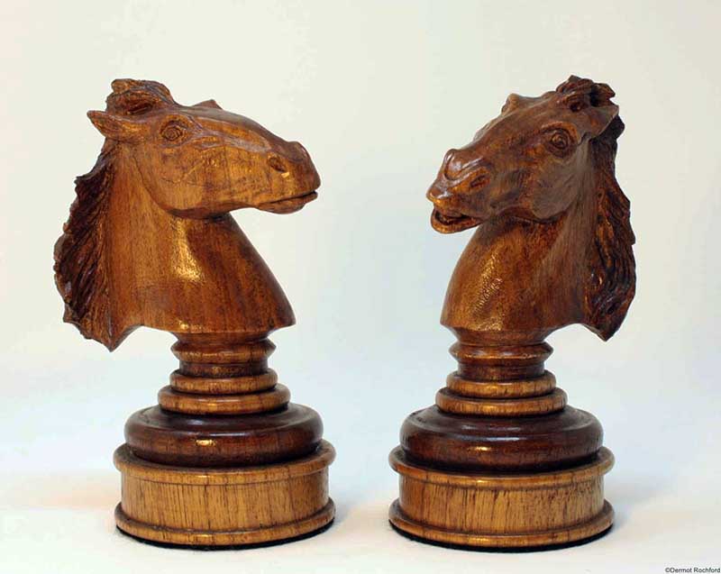 Cowboys vs Indian Carved Chess Set