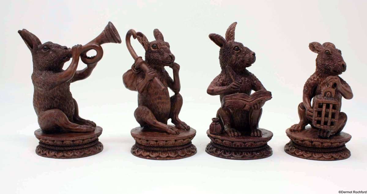 Exceptionally finely carved Reynard Chess Set