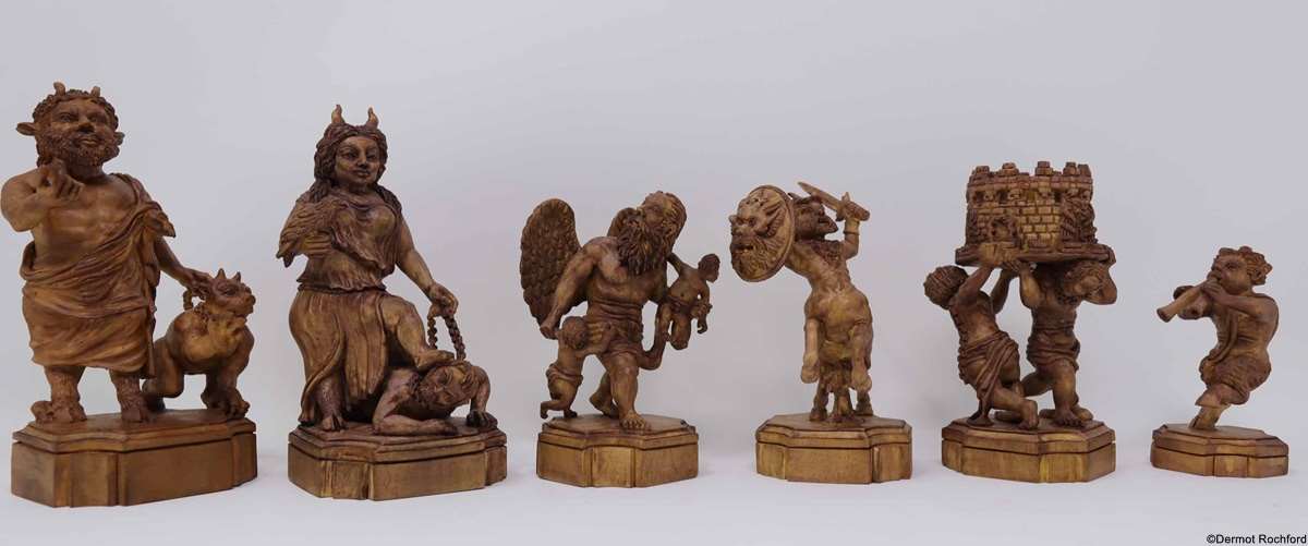 Good vs Evil Carved Chess Set