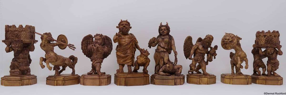 Good vs Evil Carved Chess Set