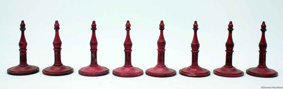 Rare Antique Gothic Form German Chess Set