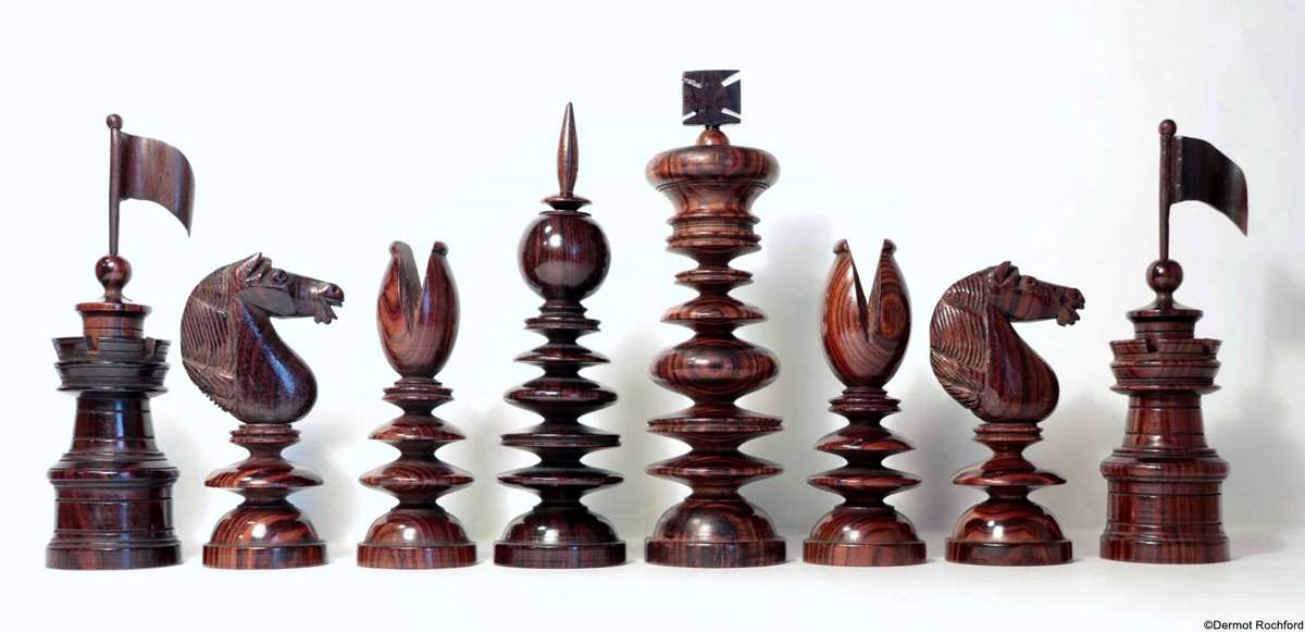 Fine Large Club Hallett Chess Set