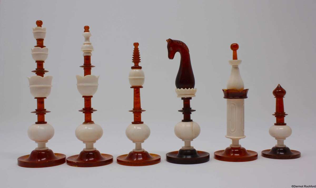 Oleg Raikis Amber and Mammoth Artist Chess Set