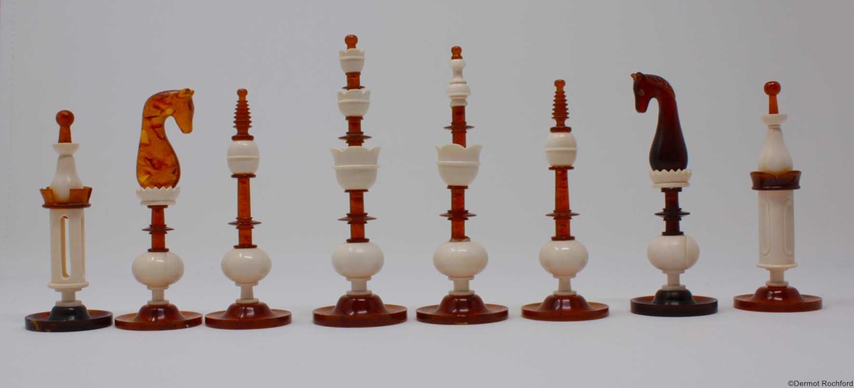 Oleg Raikis Amber and Mammoth Artist Chess Set