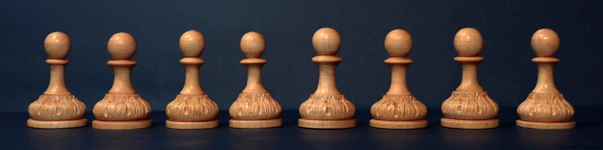 Finely carved central European Chess Set