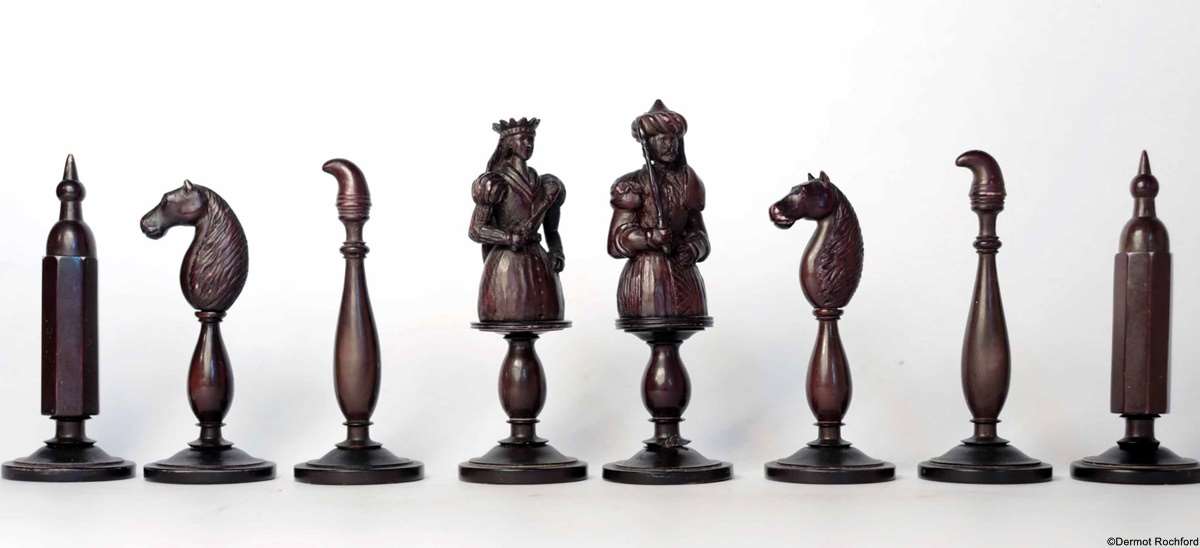 Antique German Chess Set