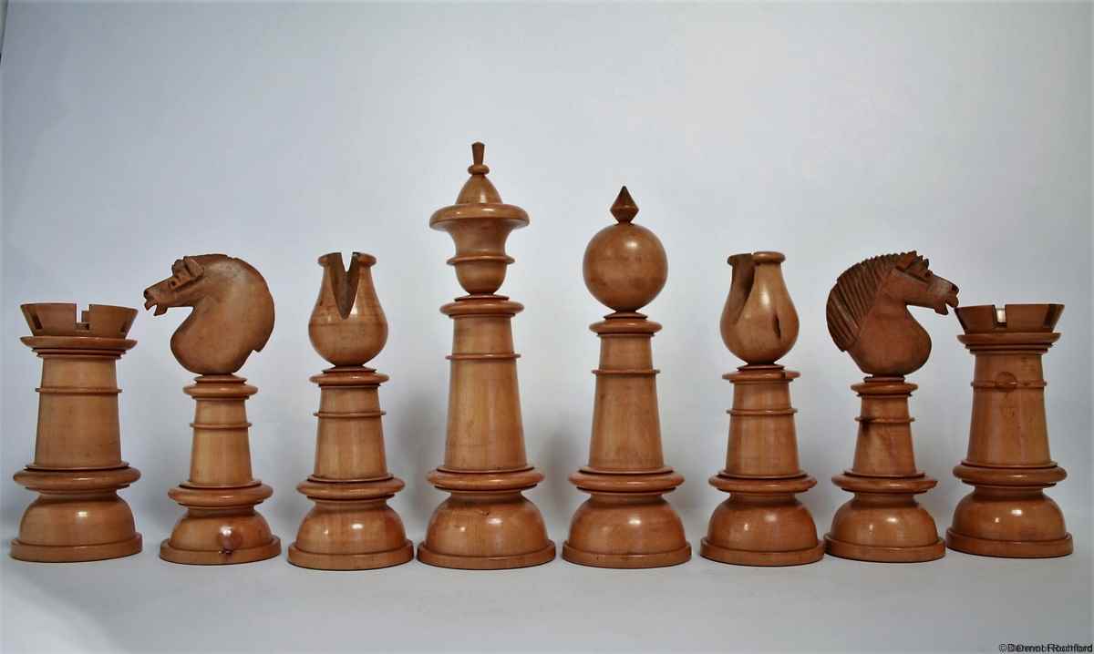 Antique English Upright Chess Set