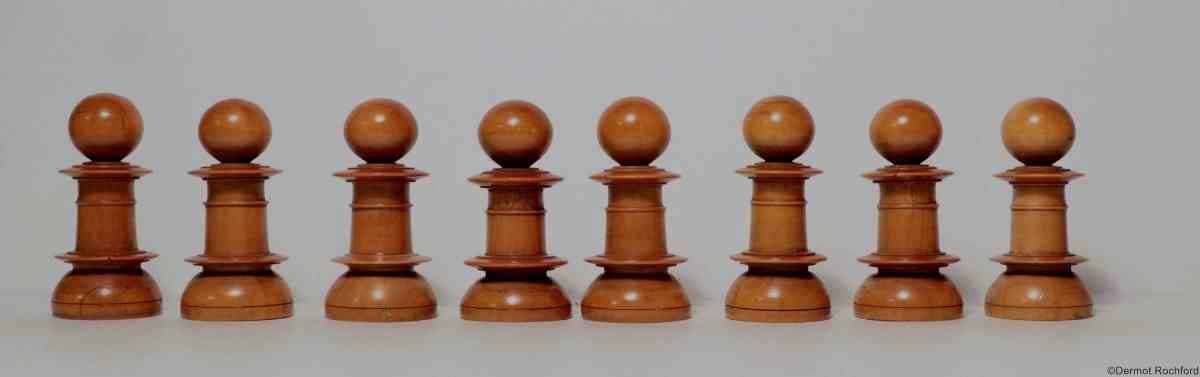 Antique English Upright Chess Set