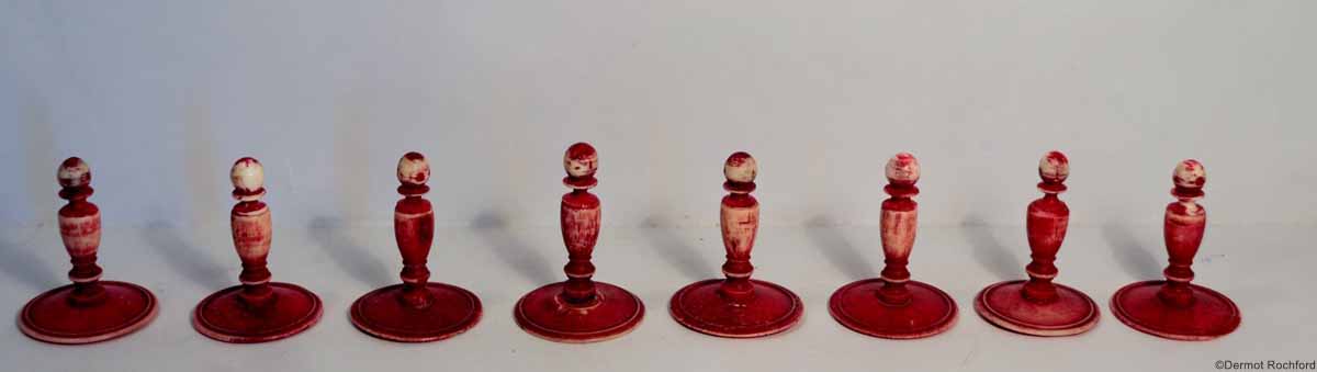 Antique English Bulbous Chess Set