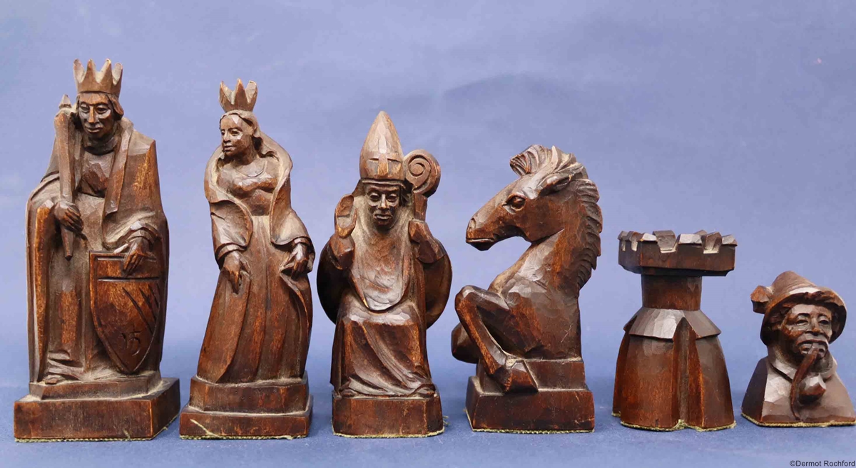  Vintage Mongolian Stone Chess Set