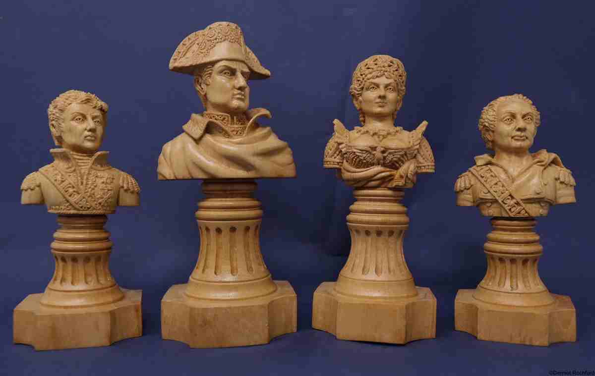 Antique Napoleon Bust Chess Set