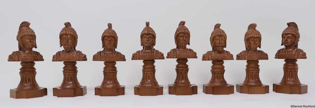 Antique Napoleon Bust Chess Set