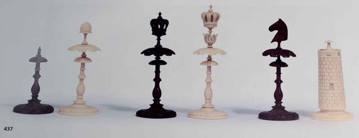 Antique Danish Bone Chess Set