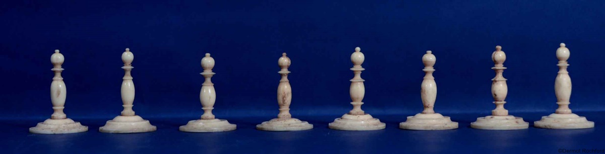 Antique Danish Bone Chess Set