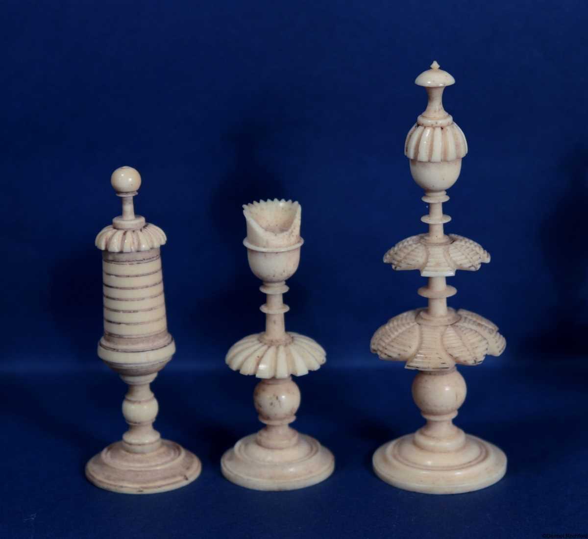 Antique Danish Bone Chess Set