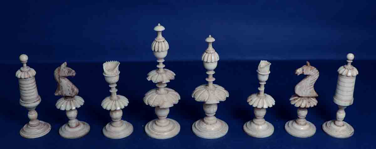 Antique Danish Bone Chess Set