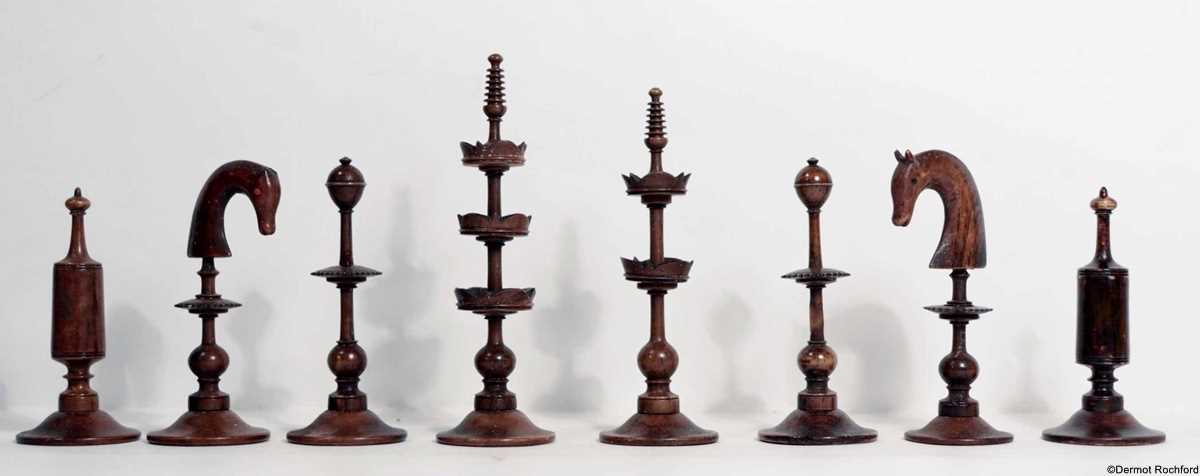 Antique Danish Selenus Chess Set